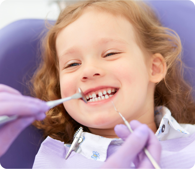 girl smiling at dentist